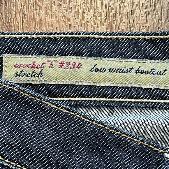 CITIZENS OF HUMANITY Low Waist Bootcut 'Crochet h' Jeans  Dark Wash  Y2K  SZ 28 - Picture 7 of 11